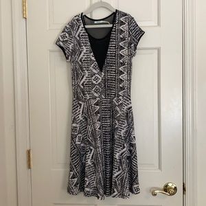 Black & White Patterned Mesh Cutout Dress from UO